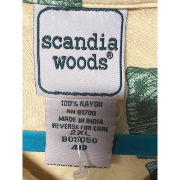 Scandia Woods Mens Shirt XXL Tropical Hawaiian BIRD OF PARADISE Floral Foliage - Picture 5 of 8